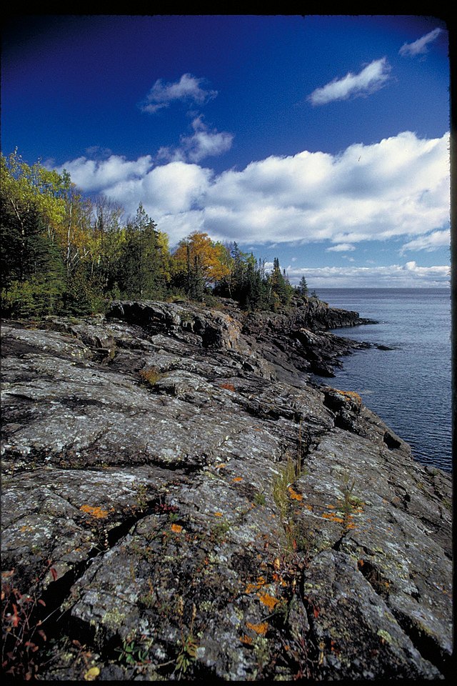 Rocky shoreline along Lake Superior at Isle Royale